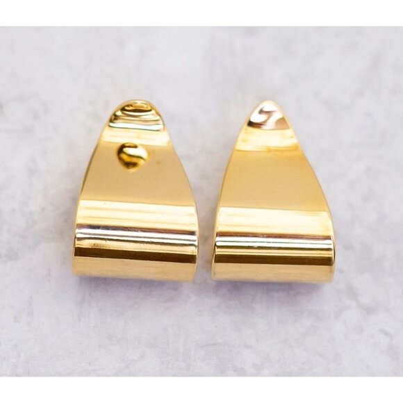 Vintage Curvy Spiral Gold Tone Sophisticated Stud Earrings - C9 - Picture 1 of 3